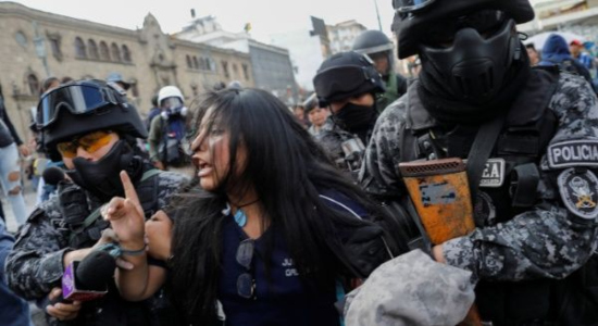 Manifestante apresado en Bolivia