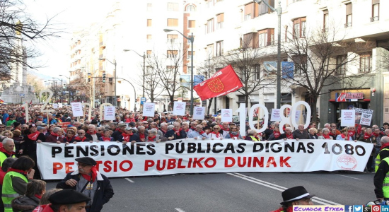Manifestantes en Bilbao