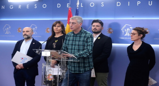 Óscar Rego, Laura Borràs, Gabriel Rufán, Oskar Matute y Mireia Vehí, en el Congreso