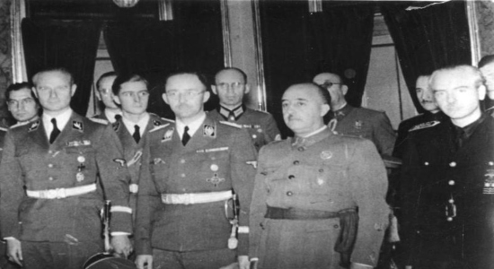  El general Franco junto al dirigente nazi Heinrich Himmler, durante su visita a Madrid (1940). Fuente: Bundesarchiv, Bild. 