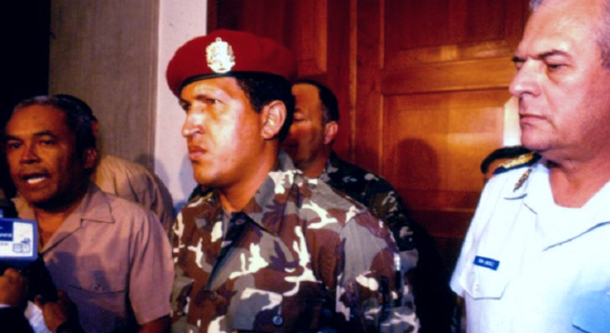 Chávez tras ser apresado en 1992