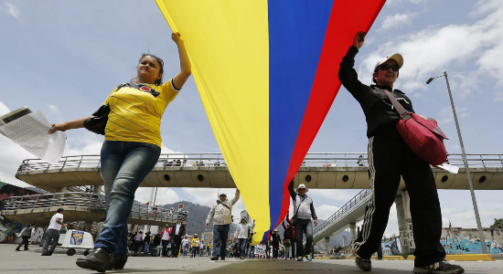 Manifestantes colombianos