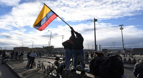 Manifestantes colombianos