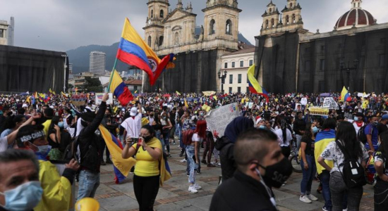 Manifestantes colombianos