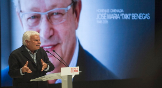 González, en un homenaje a Txiki Benegas en 2015. (Jon URBE | FOKU) 