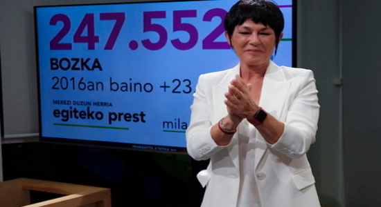  Maddalen Iriarte, emocionada con el apoyo cosechado por EH Bildu. (Jon URBE | FOKU)