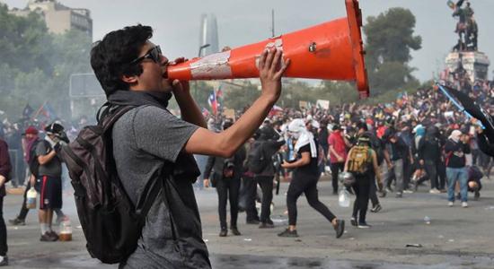 Manifestantes en Chile