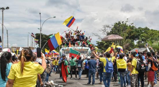 Manifestantes colombianos