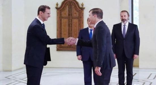 José Biomorgim, embajador venezolano en Siria y el presidente Bashar al-Ásad