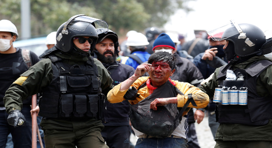 Represión policial en Bolivia