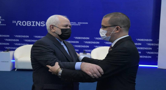 El canciller de la República Bolivariana de Venezuela junto a su par iraní, Yavad Zarif