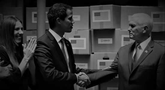 Juan Guaidó y Mike Pence