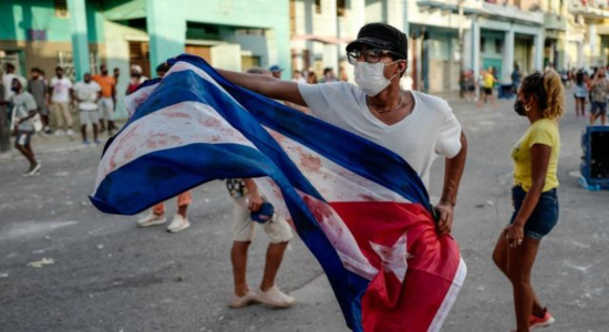 Manifestante cubano