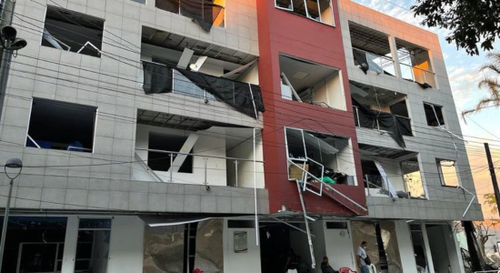 Edificio tras atentado en Arauca