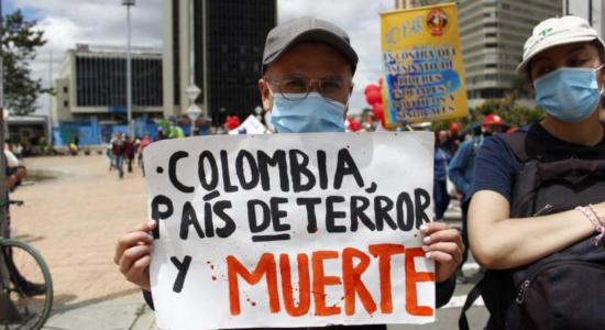 Manifestante colombiano