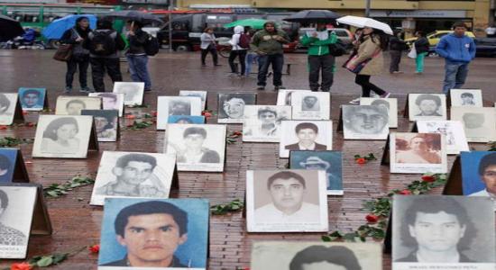 Manifestación por desaparecidos en Colombia